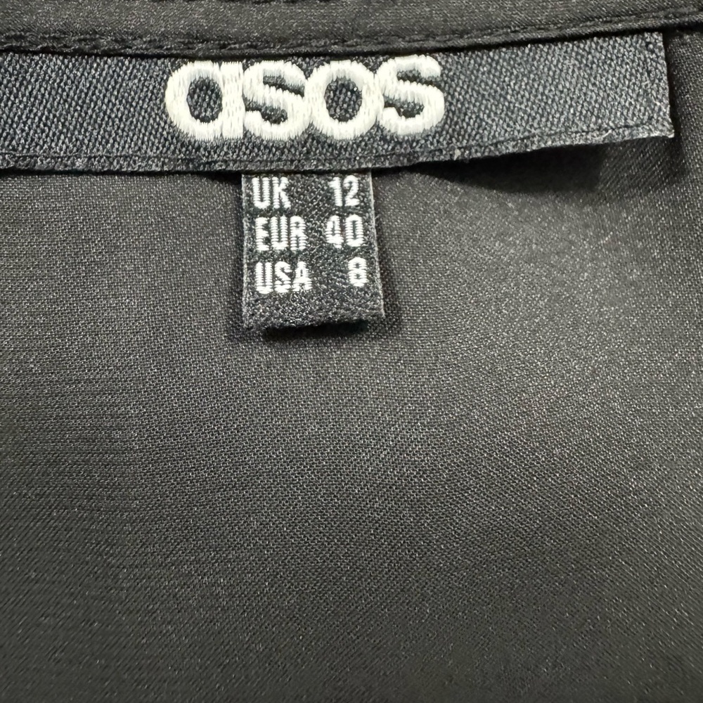 ASOS Black Ruffle Hem Mini Dress - Picture 9 of 11